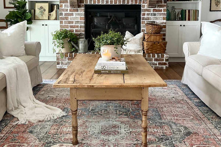 Rosman Distressed Washable Area Rug