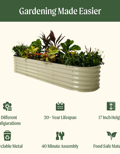Load image into Gallery viewer, 17" Tall 9 In 1 Large Modular Metal Raised Garden Bed Kit
