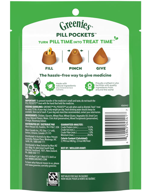 Load image into Gallery viewer, Pill Pockets for Dogs Chicken Flavor Large, Capsule Size Soft Dog Treats, 7.9 Oz, (30 Pk)
