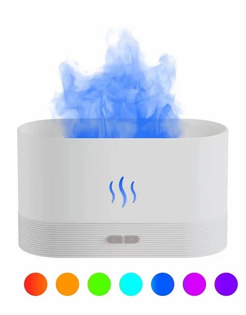 Load image into Gallery viewer, Humidifier,Ultrasonic Cool Mist Humidifier with 7 Colors Flame Lights,Essential Oil Diffuser,For Room,White
