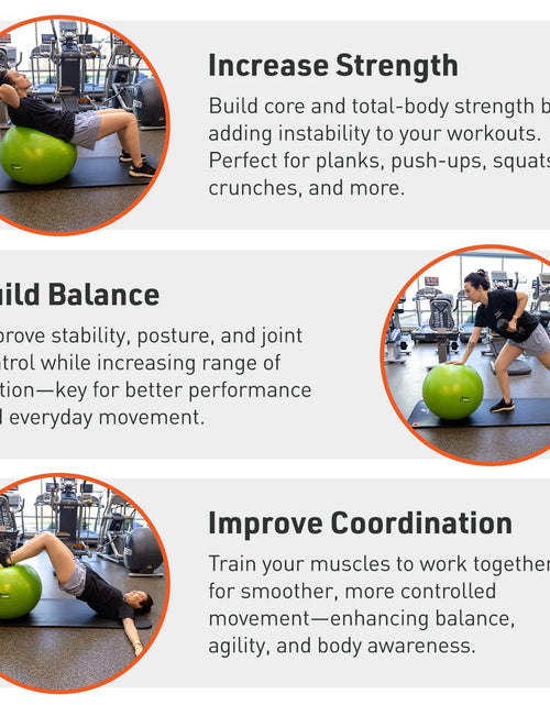 Load image into Gallery viewer, Yellow Fitness Ball (65 Cm), Pump &amp; Exercise Guide Included
