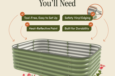 Gro-Rite "No Tools Needed" Premium Metal Raised Garden Bed Kit