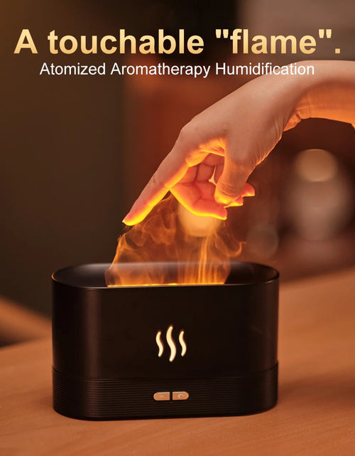 Load image into Gallery viewer, Humidifier,Ultrasonic Cool Mist Humidifier with 7 Colors Flame Lights,Essential Oil Diffuser,For Room,White

