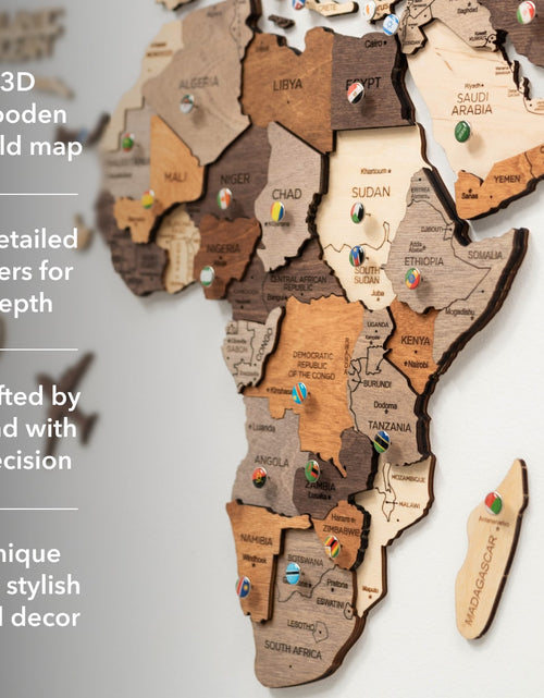 Load image into Gallery viewer, 3D Wooden World Map Multicolor
