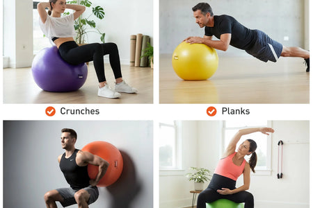 Yellow Fitness Ball (65 Cm), Pump & Exercise Guide Included