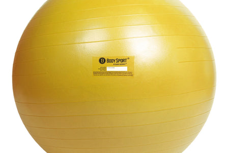 Yellow Fitness Ball (65 Cm), Pump & Exercise Guide Included
