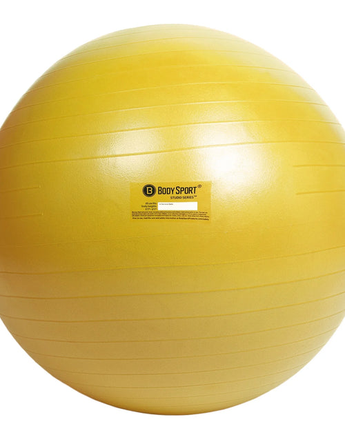 Load image into Gallery viewer, Yellow Fitness Ball (65 Cm), Pump &amp; Exercise Guide Included
