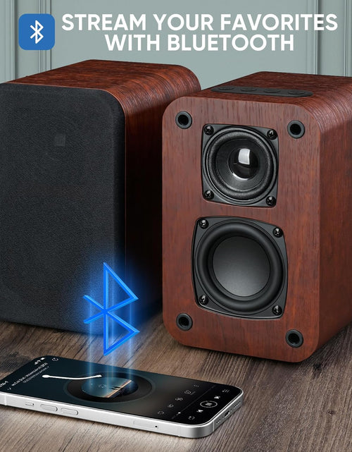 Load image into Gallery viewer, Powered Bluetooth Bookshelf Speakers, 40W Record Player Speakers with 2.75 Inch
