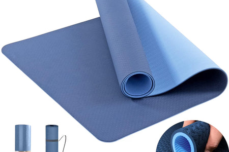 Yoga Mat 72 X 24'' Exercise Mats 8Mm TPE Non-Slip Extra Thick High-Density Eco Friendly for Yoga Workout Pilates Yoga Mats for Women Men