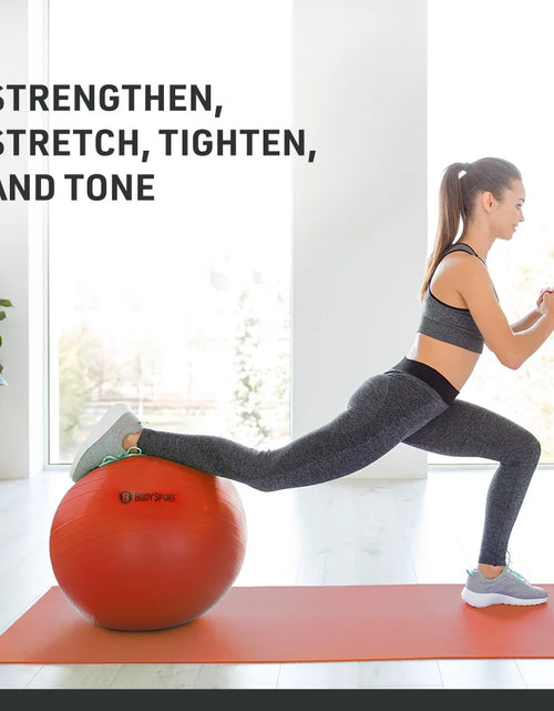 Load image into Gallery viewer, Yellow Fitness Ball (65 Cm), Pump &amp; Exercise Guide Included
