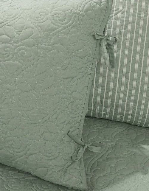 Load image into Gallery viewer, 6-Piece Country Cottage Quilted Seafoam Green Reversible Daybed Cover Set
