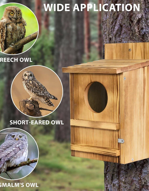Load image into Gallery viewer, Outdoor Wooden Screech Owl BirdHouse for Mounting - Easy to Assemble
