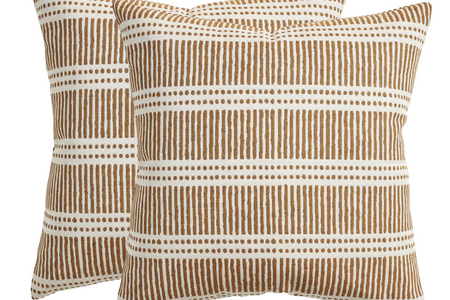 Dash Dot Pillow Cover in Rattan, Walter G Pillows, Decorative Throw Pillows