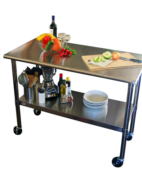 Load image into Gallery viewer, 2ft x 4ft Stainless Steel Top Kitchen Prep Table with Locking Casters Wheels
