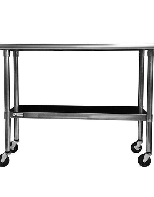 Load image into Gallery viewer, 2ft x 4ft Stainless Steel Top Kitchen Prep Table with Locking Casters Wheels
