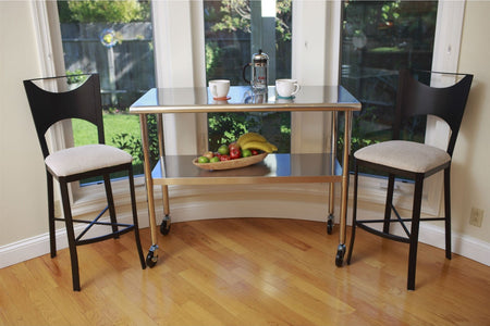 2ft x 4ft Stainless Steel Top Kitchen Prep Table with Locking Casters Wheels