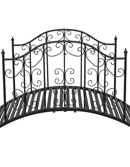 Load image into Gallery viewer, Sturdy Outdoor Rust-Proof 4-Foot Black Metal Arch Garden Bridge
