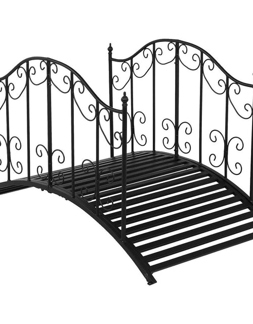 Load image into Gallery viewer, Sturdy Outdoor Rust-Proof 4-Foot Black Metal Arch Garden Bridge
