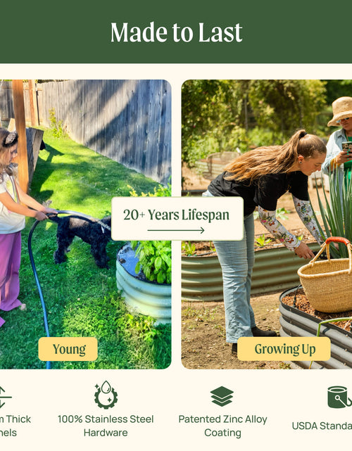 Load image into Gallery viewer, 17" Tall 9 In 1 Large Modular Metal Raised Garden Bed Kit
