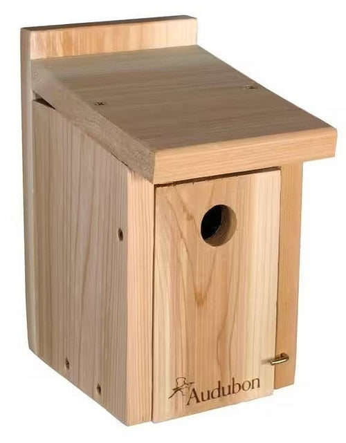 Load image into Gallery viewer, Cedar Wooden Bird House for Wrens and Chickadees
