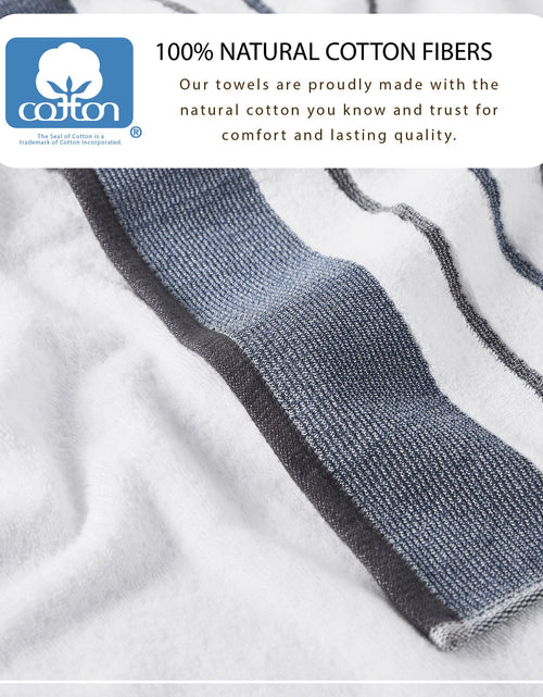 Load image into Gallery viewer, Decorative Cotton Stripe Bath Towel Set - Noelle Collection
