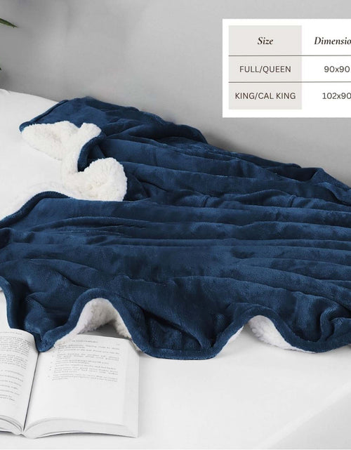 Load image into Gallery viewer, Velvet Plush Sherpa Bed Blanket - Sherpa Fleece Collection
