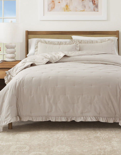 Load image into Gallery viewer, Dot Stitched Ruffled Quilt Set - Dot-Ruffled Collection
