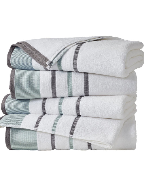Load image into Gallery viewer, Decorative Cotton Stripe Bath Towel Set - Noelle Collection
