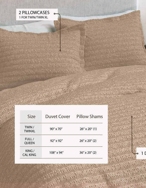 Load image into Gallery viewer, 100% Cotton Honeycomb Waffle Duvet Set - Mattea Collection
