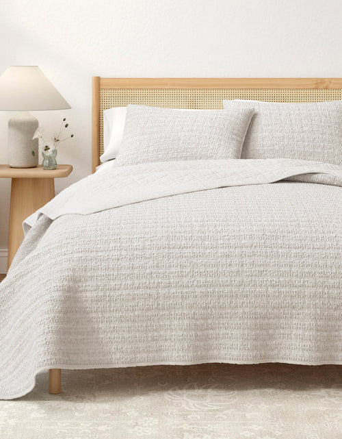 Load image into Gallery viewer, 100% Cotton Honeycomb Waffle Garment Washed Quilt Set - Genevieve Collection

