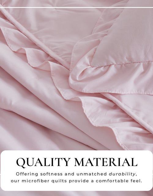 Load image into Gallery viewer, Dot Stitched Ruffled Quilt Set - Dot-Ruffled Collection

