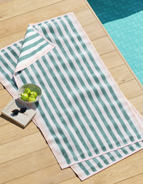 Load image into Gallery viewer, Oversized Striped Border Cabana Beach Towel - Santa Cruz
