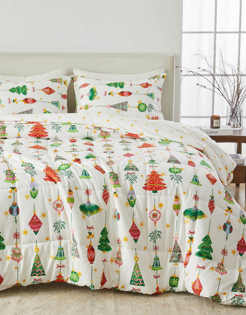 Load image into Gallery viewer, Reversible Christmas Comforter and Sham Set - Holiday / Lodge Odette Collection
