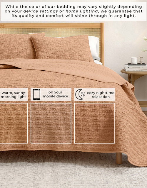 Load image into Gallery viewer, 100% Cotton Honeycomb Waffle Garment Washed Quilt Set - Genevieve Collection
