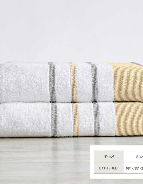 Load image into Gallery viewer, Decorative Cotton Stripe Bath Towel Set - Noelle Collection
