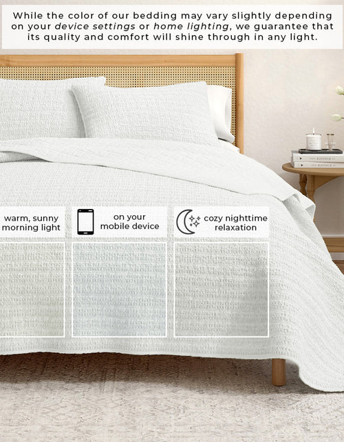 Load image into Gallery viewer, 100% Cotton Honeycomb Waffle Garment Washed Quilt Set - Genevieve Collection
