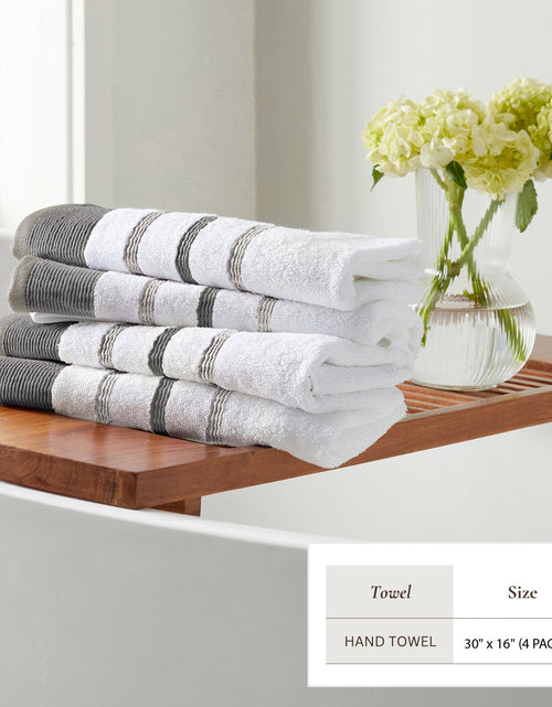 Load image into Gallery viewer, Decorative Cotton Stripe Bath Towel Set - Noelle Collection
