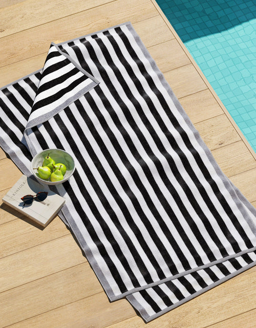 Load image into Gallery viewer, Oversized Striped Border Cabana Beach Towel - Santa Cruz

