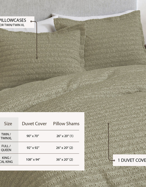 Load image into Gallery viewer, 100% Cotton Honeycomb Waffle Duvet Set - Mattea Collection
