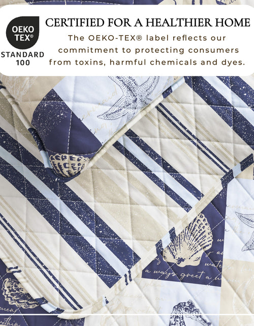 Load image into Gallery viewer, Caspian Collection Coastal Patchwork Quilt Set
