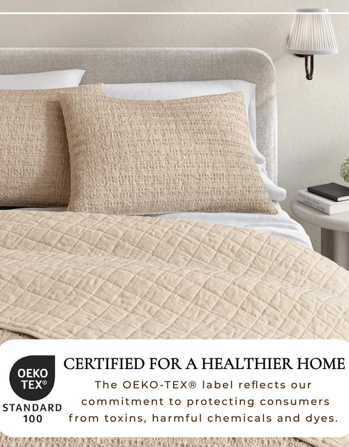 Load image into Gallery viewer, 100% Cotton Honeycomb Waffle Garment Washed Quilt Set - Genevieve Collection
