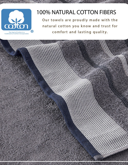 Load image into Gallery viewer, Decorative Cotton Stripe Bath Towel Set - Noelle Collection
