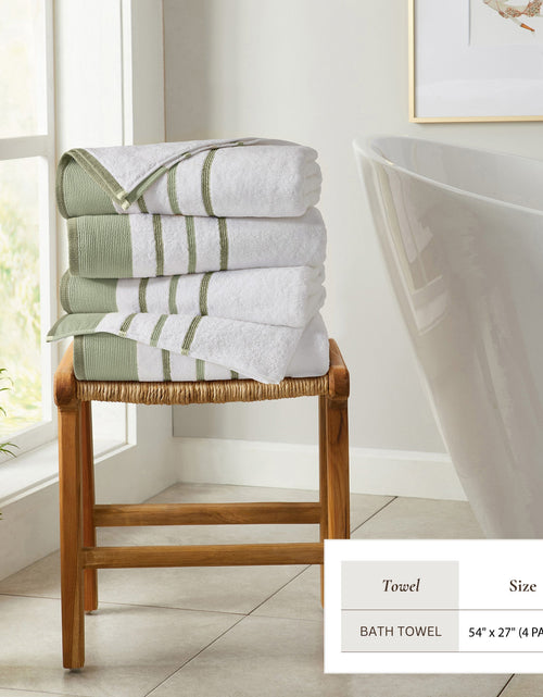 Load image into Gallery viewer, Decorative Cotton Stripe Bath Towel Set - Noelle Collection
