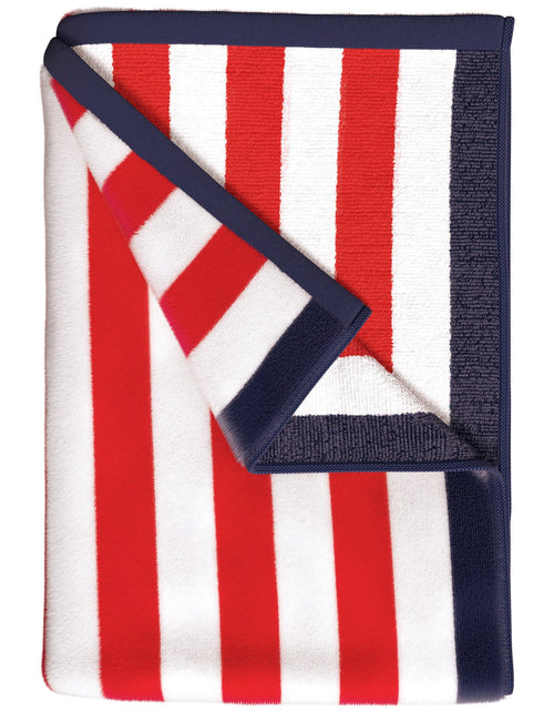 Load image into Gallery viewer, Oversized Striped Border Cabana Beach Towel - Santa Cruz
