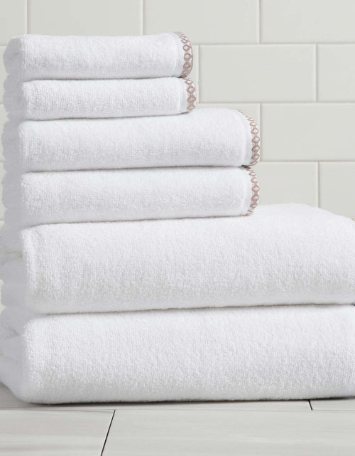 Load image into Gallery viewer, Cotton Border-Stitched 6-Piece Towel Set - Valery Collection
