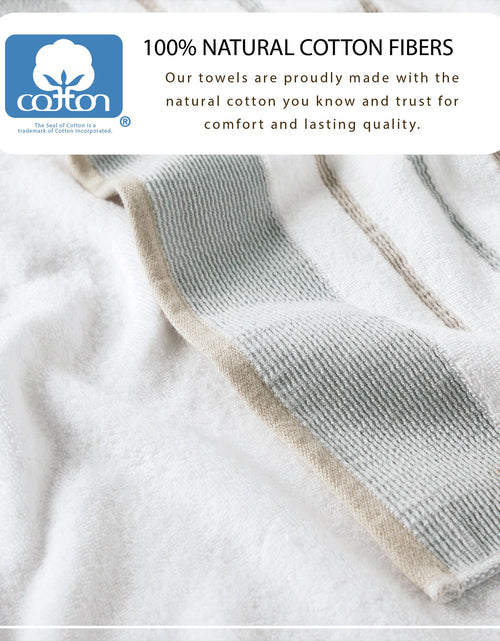 Load image into Gallery viewer, Decorative Cotton Stripe Bath Towel Set - Noelle Collection
