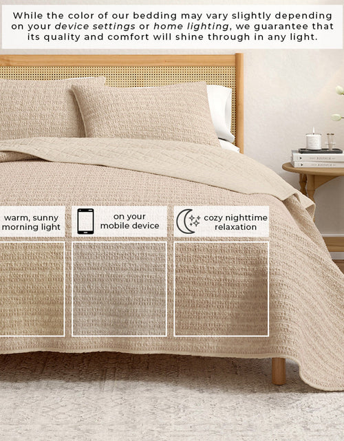 Load image into Gallery viewer, 100% Cotton Honeycomb Waffle Garment Washed Quilt Set - Genevieve Collection
