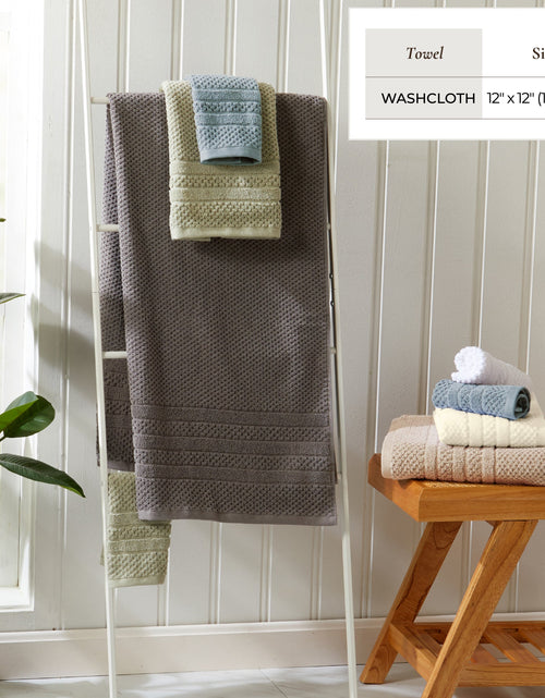 Load image into Gallery viewer, 100% Cotton Checkered Jacquard Bath Towel Set - Giuliana Collection
