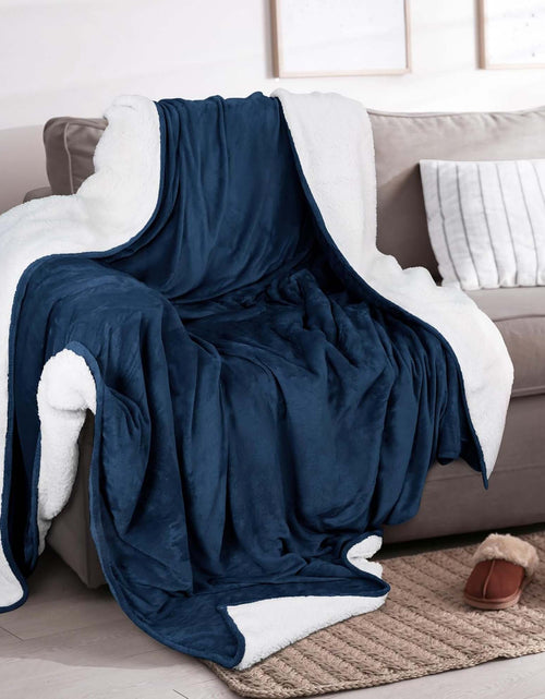 Load image into Gallery viewer, Velvet Plush Sherpa Bed Blanket - Sherpa Fleece Collection
