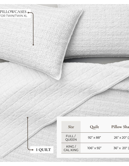 Load image into Gallery viewer, 100% Cotton Honeycomb Waffle Garment Washed Quilt Set - Genevieve Collection
